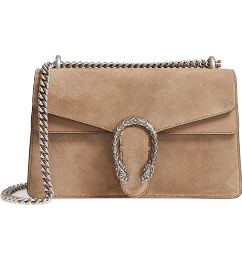 Dionysus small shoulder bag in Brown Suede 